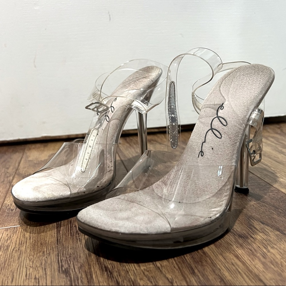Clear short Ellie competition heels